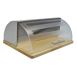 Ψωμιέρα bamboo με διάφανο πλαστικό καπάκι