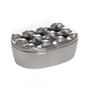 Σταχτοδοχείο μεταλλικό αντιανεμικό ασημί