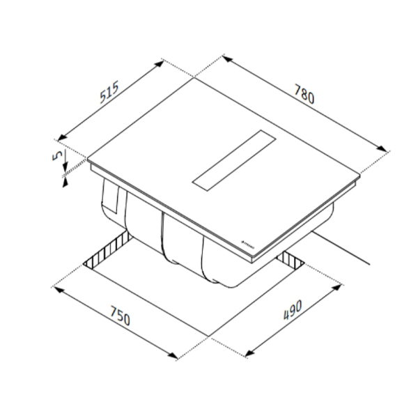 Επαγωγική εστία και απορροφητήρας 78cm Pyramis Abysso Down Air - Image 2