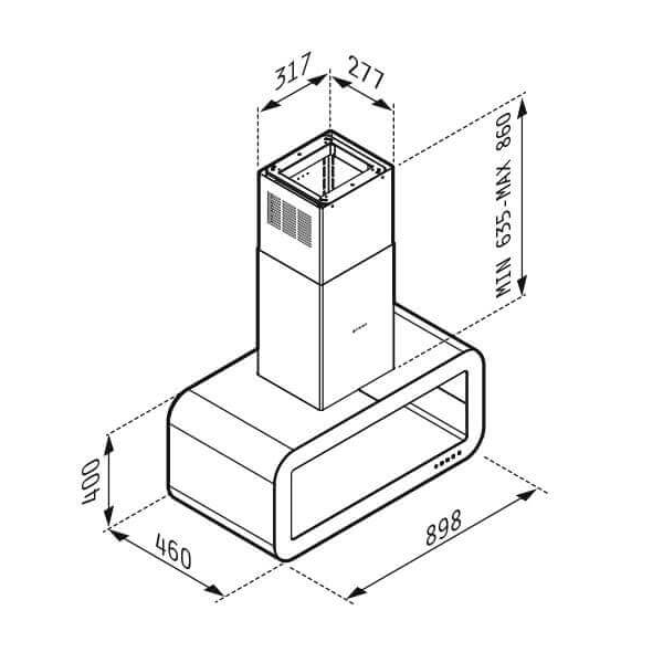 Απορροφητήρας 90cm Pyramis Corso Οροφής - Image 2