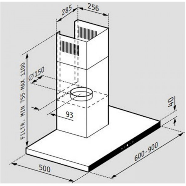 Απορροφητήρας 60-90cm Pyramis Grandezzo - Image 2