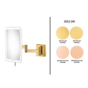 Επιτοίχιος μεγενθυτικός καθρέπτης LED Gold 24K