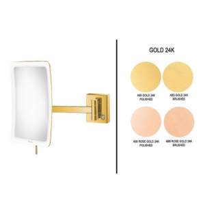 Επιτοίχιος μεγενθυτικός καθρέπτης LED Gold 24K