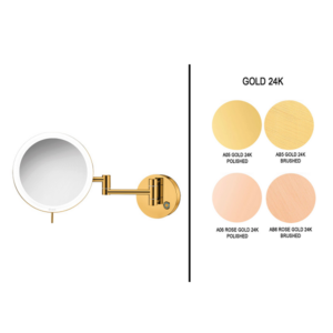 Επιτοίχιος μεγενθυτικός καθρέπτης LED Gold 24K