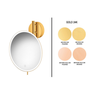 Επιτοίχιος μεγενθυτικός καθρέπτης LED Gold 24K