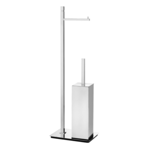 Επιδαπέδια χαρτοθήκη με πιγκάλ Lugano Quadrato Chrome