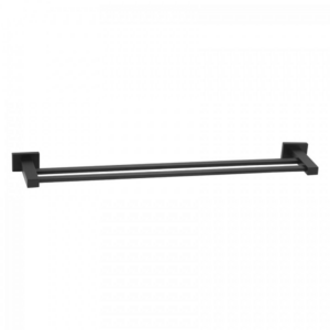 Πετσετοθήκη Διπλή Lugano Quadrato Black Mat