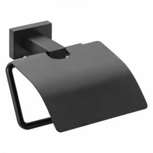 Χαρτοθήκη με καπάκι Lugano Quadrato Black Mat