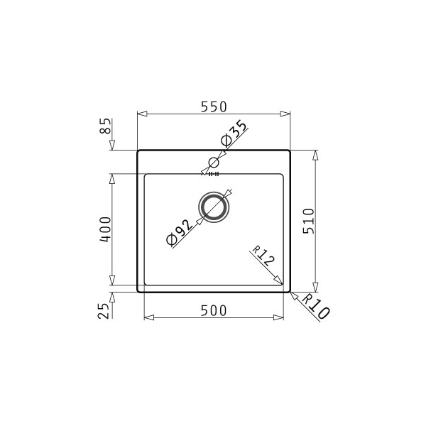 Ανοξείδωτος νεροχύτης Pyramis 55x51cm της σειράς Istros FM - Image 2