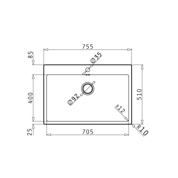 Ανοξείδωτος νεροχύτης Pyramis 75.5x51cm της σειράς Istros FM - Image 2