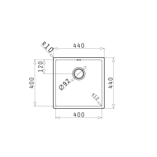 Ανοξείδωτος νεροχύτης Pyramis 40x40cm της σειράς Astris - Image 2