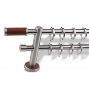 Μεταλλικό κουρτινόξυλο Single Leather Sfyrilato