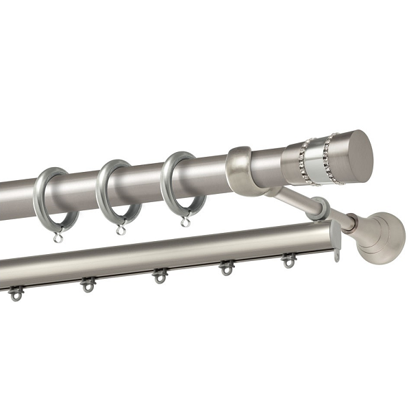 Μεταλλικό κουρτινόξυλο Amorgos Strass